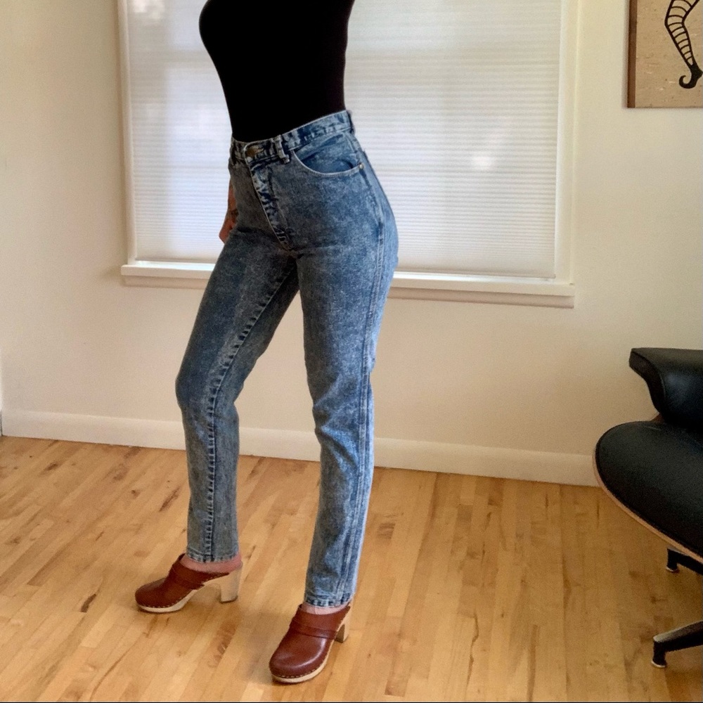 1980s/1990s Valentino acid wash high rise jeans